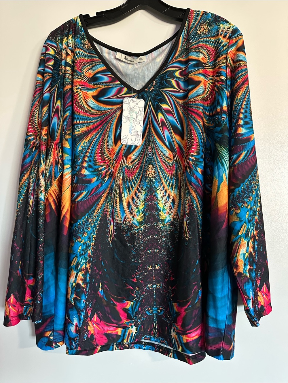 Sakurafina Colorburst V-Neck Tunic Top - Multicolor